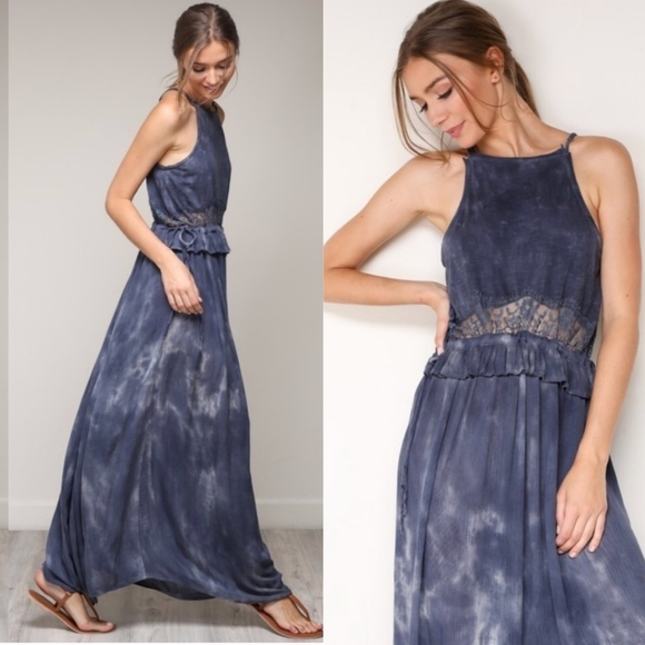 KENDRA Boho Vibes Maxi Dress - NAVY - Picture 2 of 2